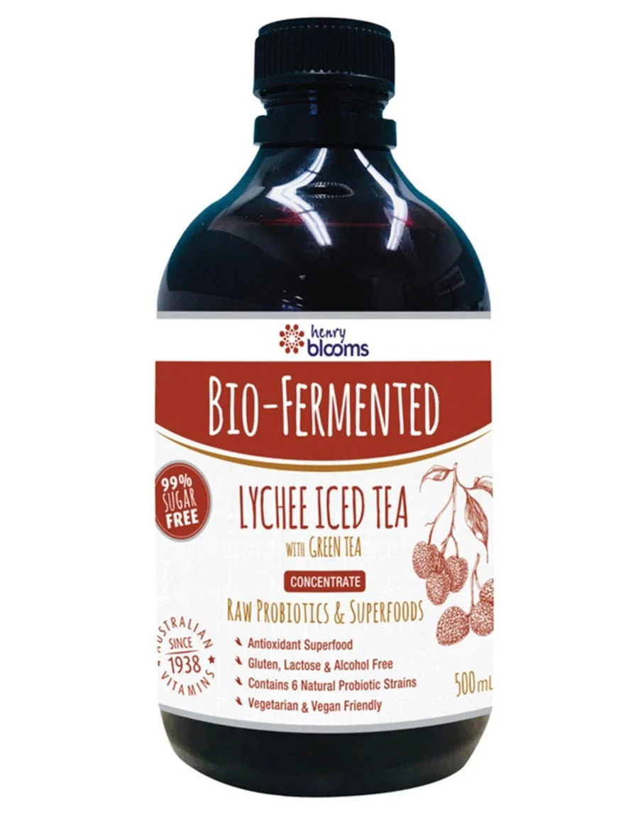 Bio-Fermented Lychee Iced Tea with Green Tea by Henry Blooms