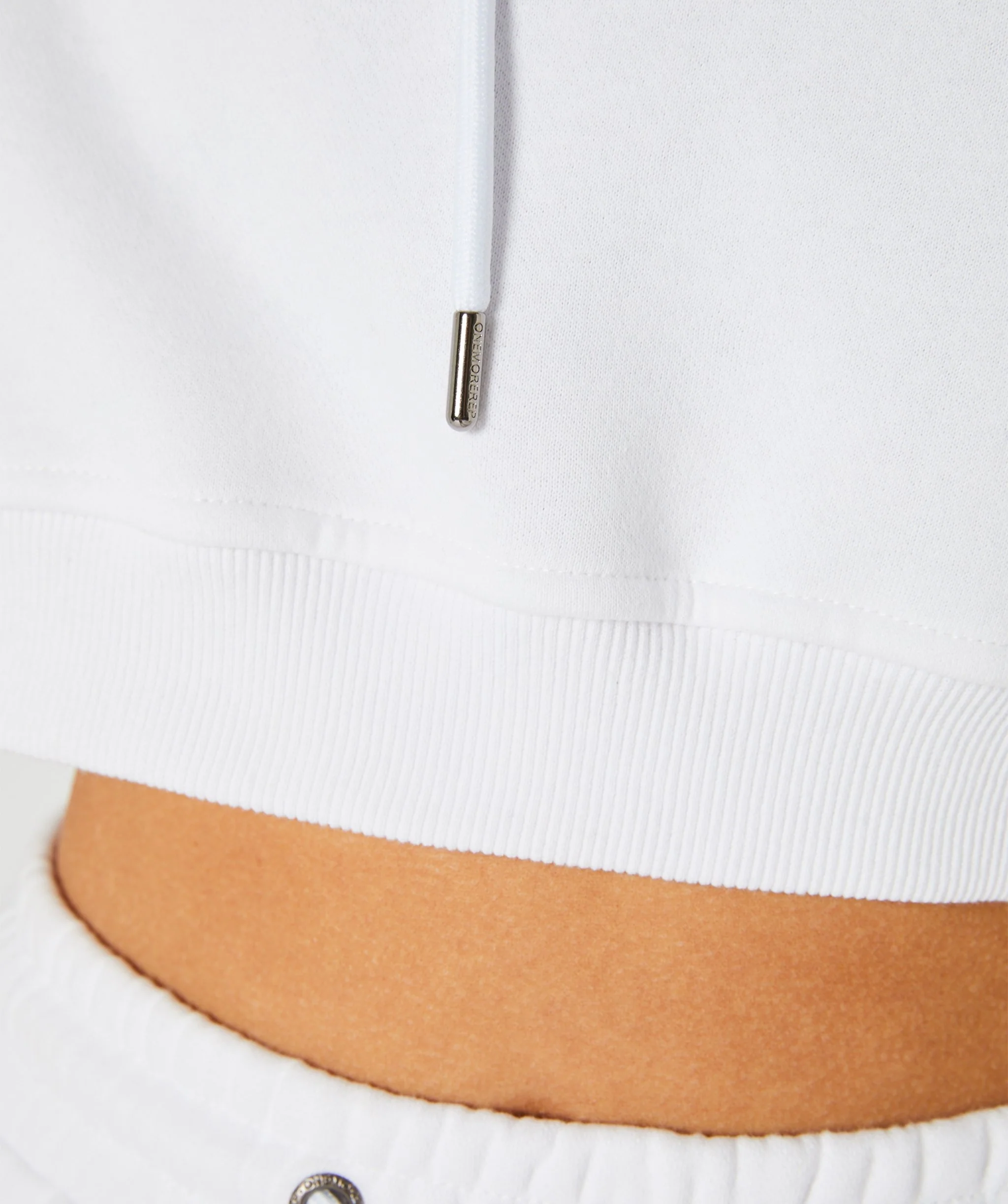 Crop Pullover Hoodie (White) by OneMoreRep - Image 15