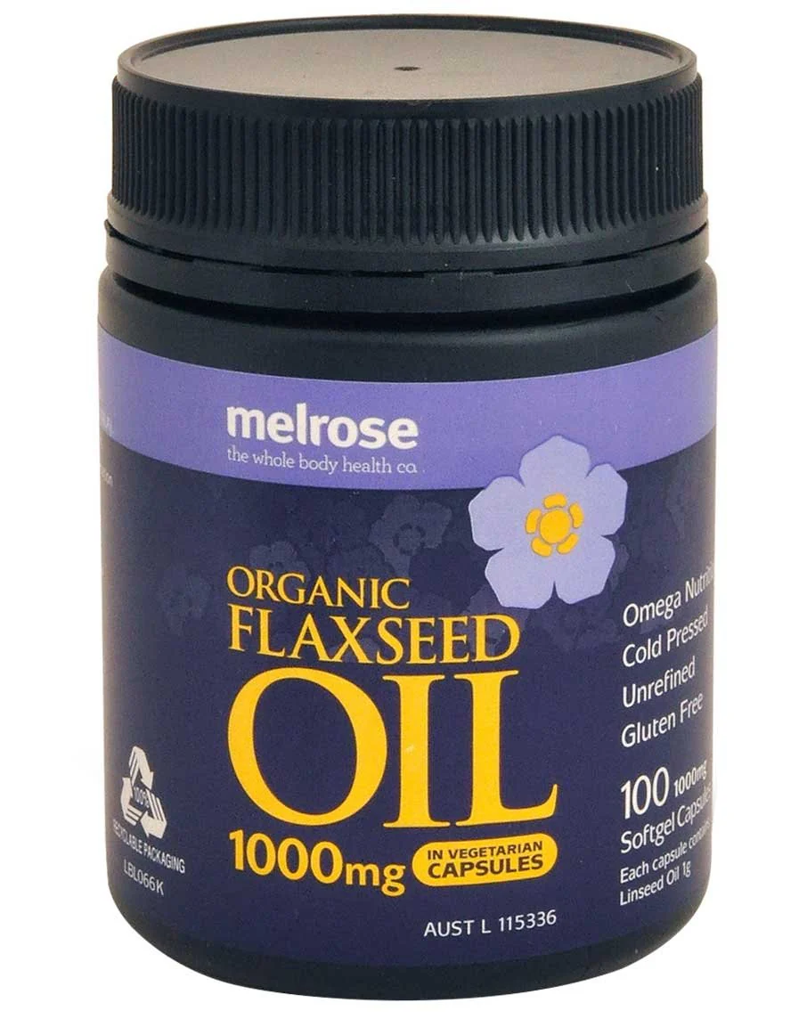 Organic Flaxseed Oil Capsules by Melrose - Image 2