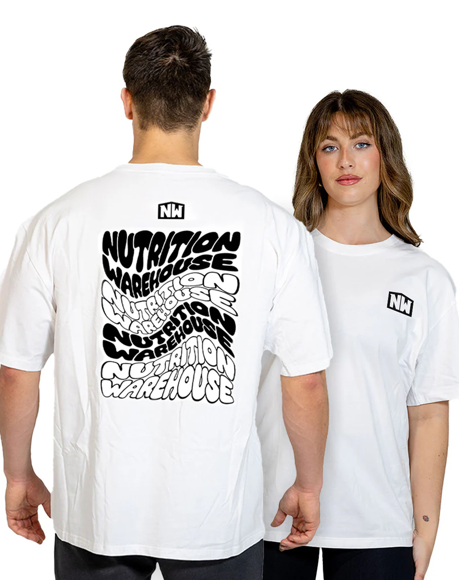 Wave Tee (White/Black) by Nutrition Warehouse