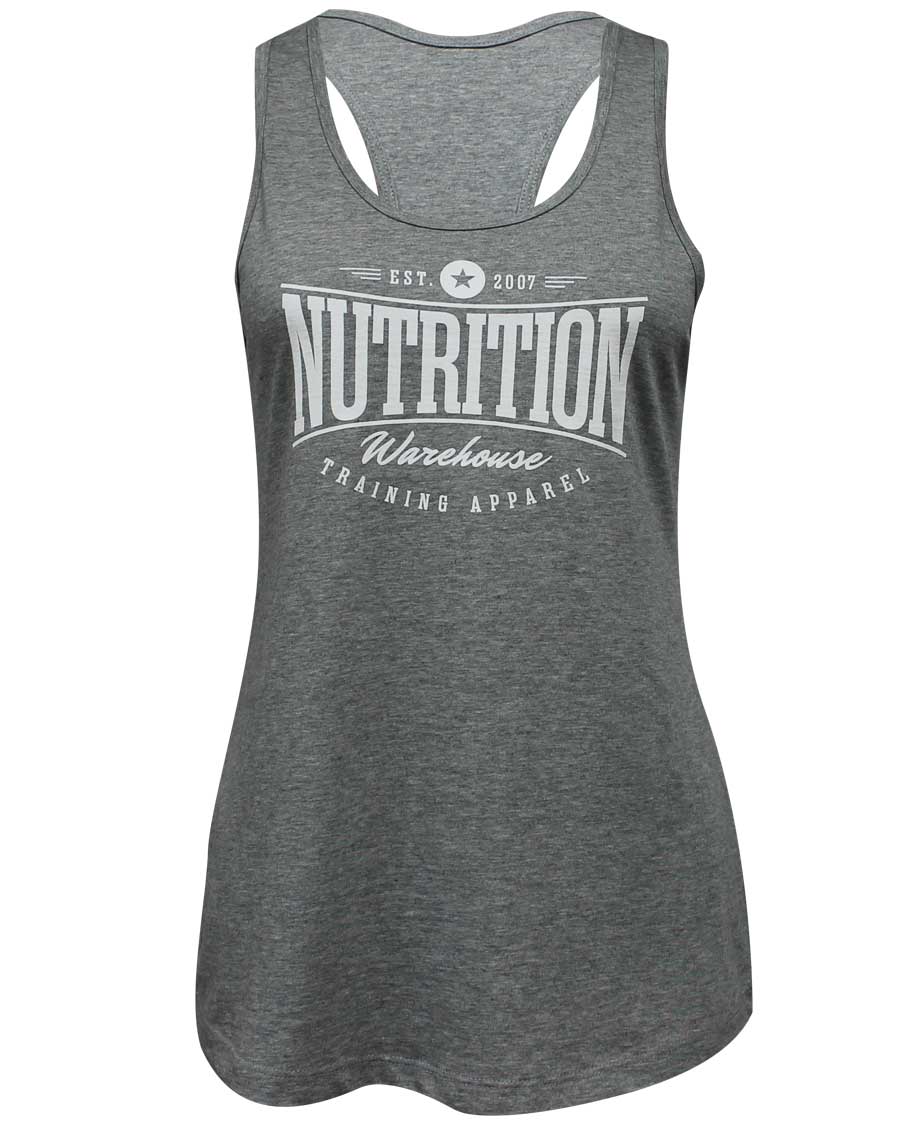 Womens Racer Back Singlet (Light Grey / White) by Nutrition Warehouse - Image 4
